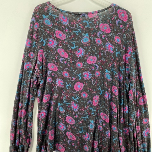 🎁5/$25 Ricki's Blouse Women's 'XXL Boat Neck Shirt  Black Pink Long Sleeve Top - Picture 7 of 8
